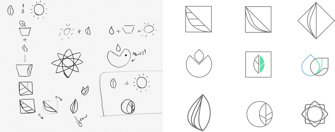 image of rough sketches of the logo